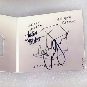 Ariana Grande Justin Bieber Signed Stuck With U CD